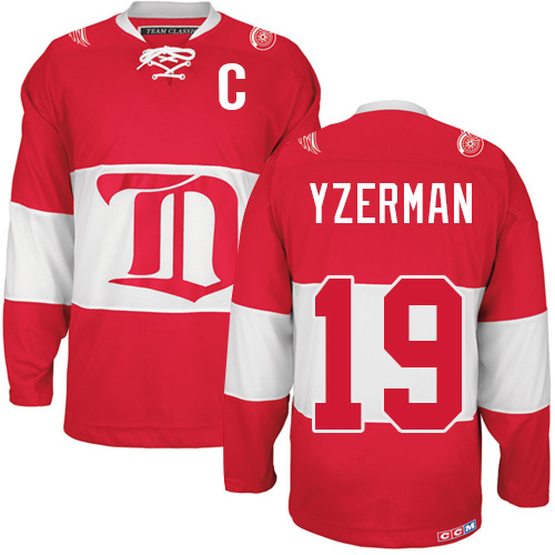 Kinder Detroit Red Wings Eishockey Trikot Steve Yzerman #19 Authentic Throwback Rot CCM Winter Classic